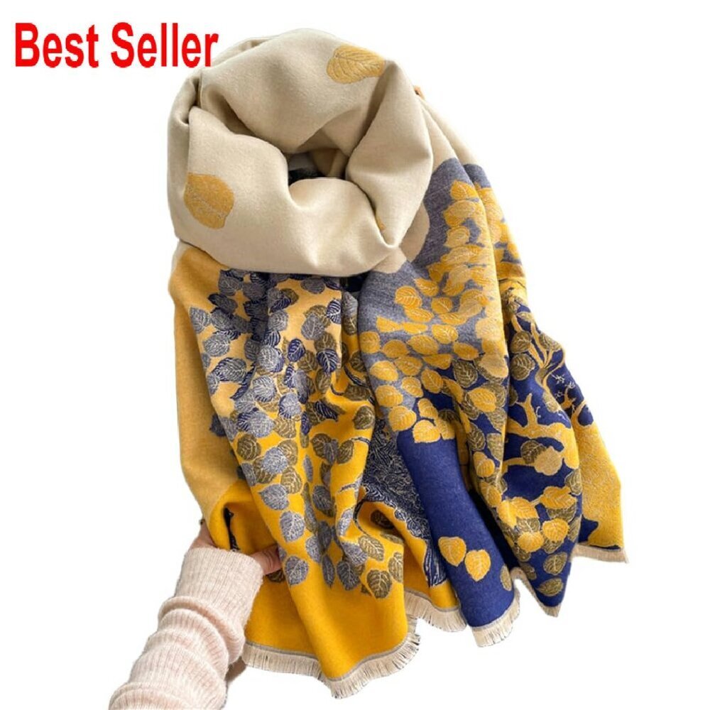 Oversized Cashmere Feel Plaid Scarf Shawl Wrap Chunky Winter Warm